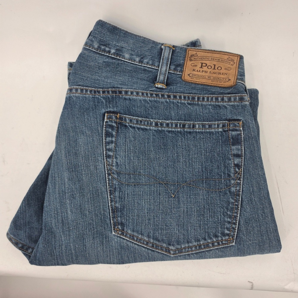 Polo Ralph Lauren Hampton Relaxed Straight Jeans Medium Wash Blue Mens 38x32